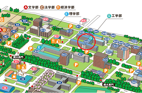 会場：岡山大学津島キャンパス　工学部1号館1F（N30）第1講義室