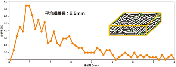 図1 不連続CFRPの断面と水平断面の繊維配向解析