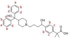 構造式1 fexofenadine帰属結果