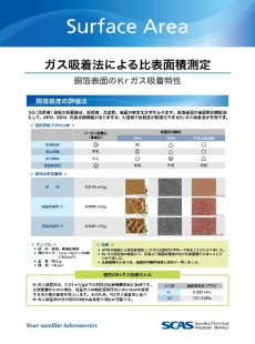 ガス吸着法による比表面積測定